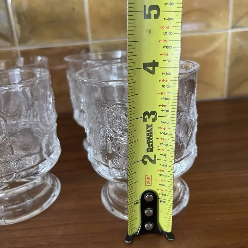 Vintage Nanny Still for Riihimäen Lasi Finland Brutalist Punch Cups Glasses x4